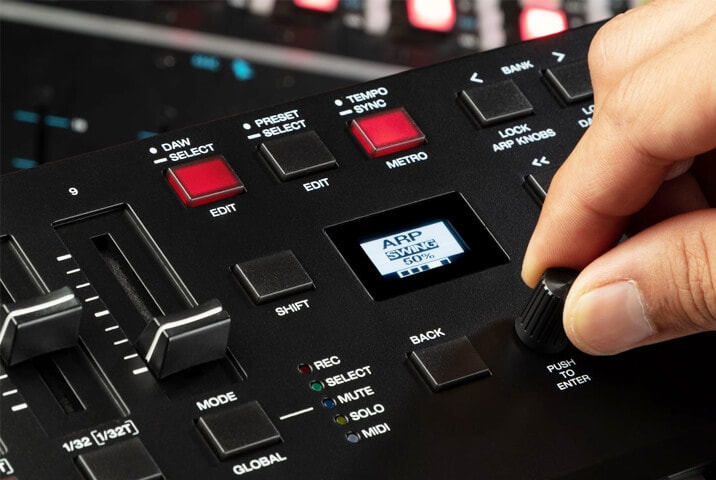 faders on a MIDI controller