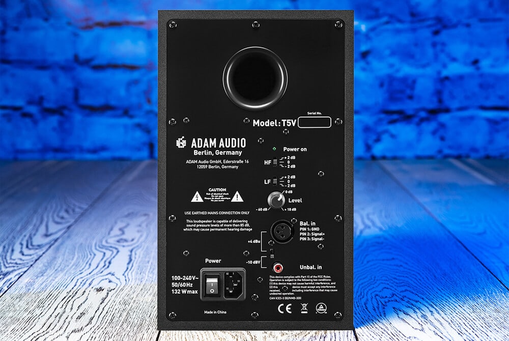Adam T5V monitor inputs and controls