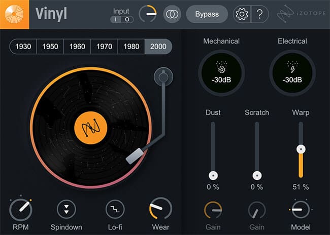 iZotope Vinyl plugin
