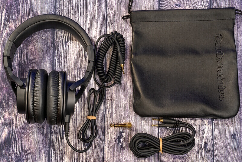 ATH-M40x headphones with accessories