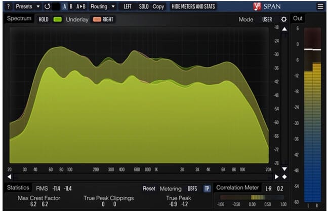 Voxengo Span free spectrum analyzer plugin