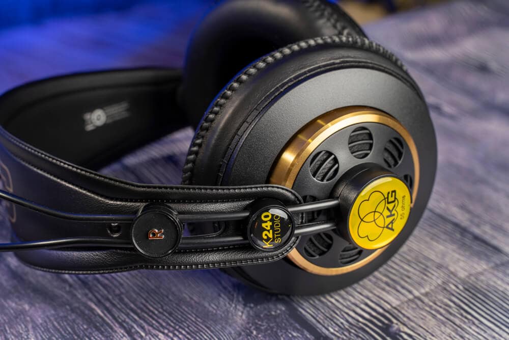 AKG K240 Studio headphones closeup