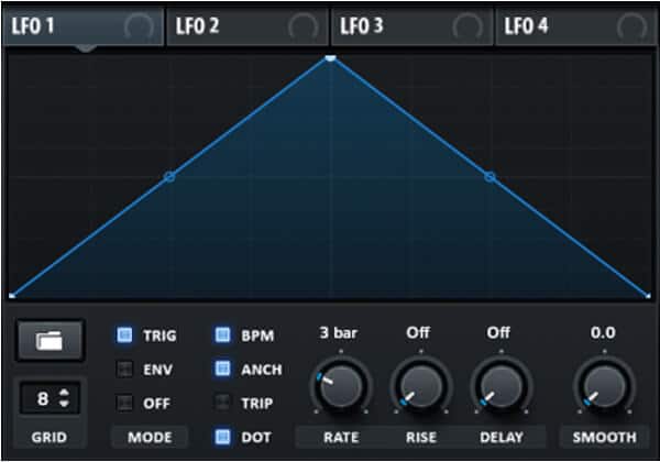 Serum - tweaking LFO 1 parameters