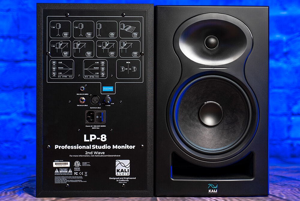 Kali Audio LP-8 V2 inputs and controls closeup