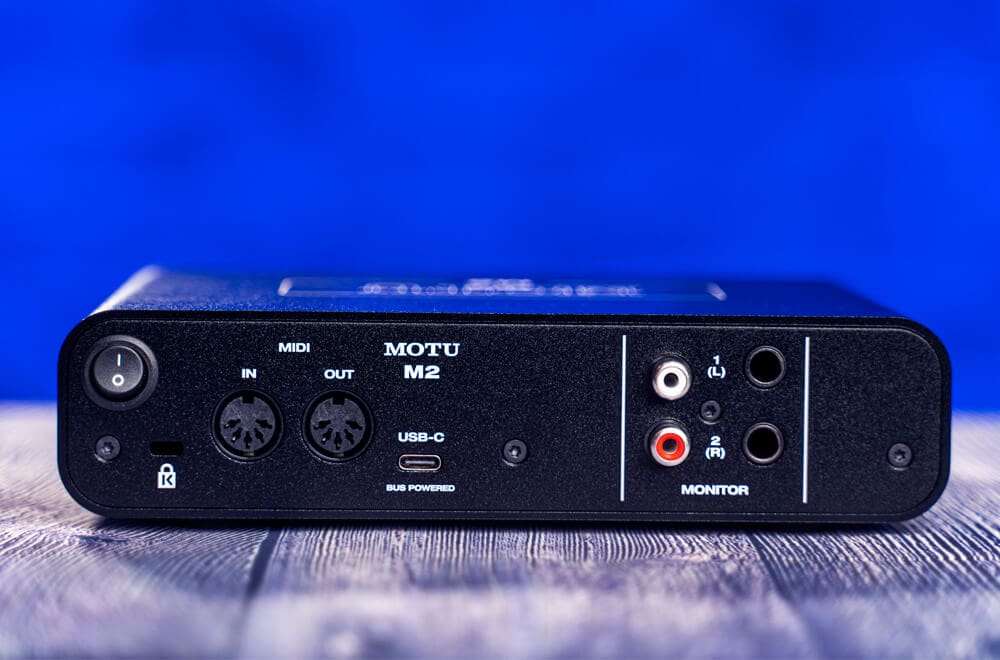 Motu M2 audio interface (rear panel)