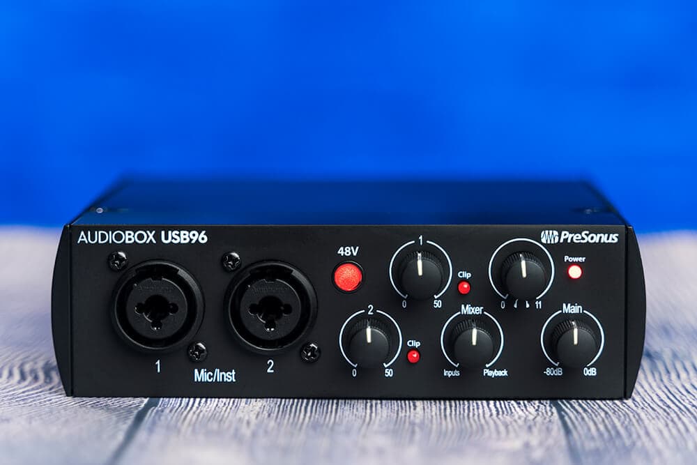 PreSonus AudioBox USB 96 audio interface (front panel)