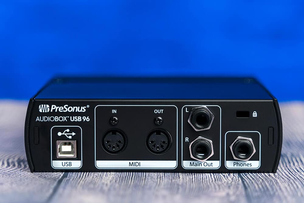 PreSonus AudioBox USB 96 audio interface (rear panel)