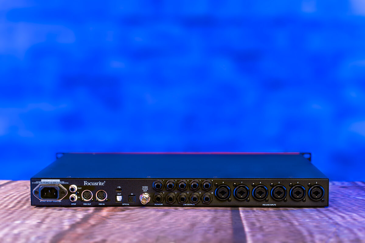 Clarett+ 8Pre audio interface (rear panel)