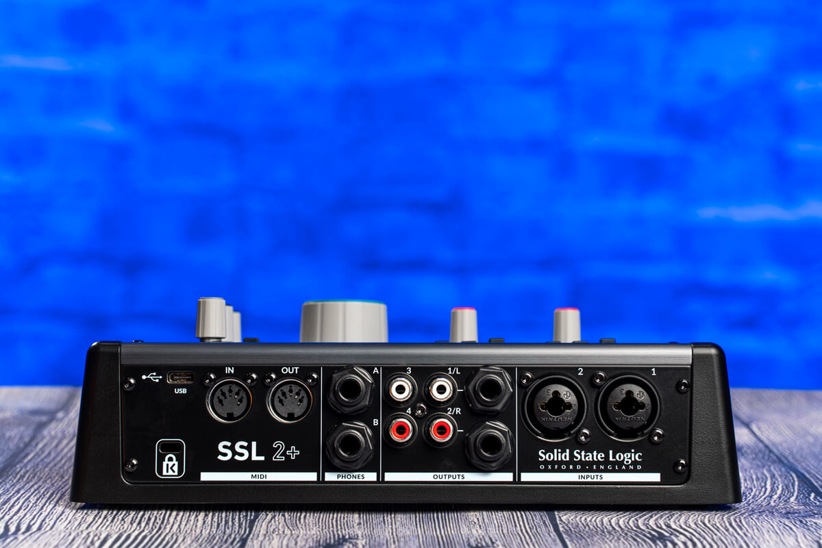 SSL 2+ audio interface (rear panel)