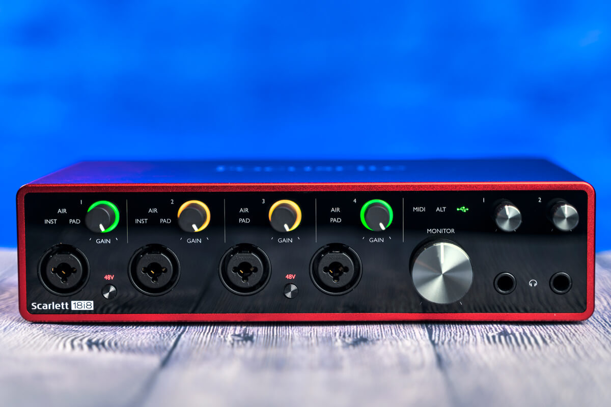 Focusrite Scarlett 18i8 3rd Gen audio interface (front panel)