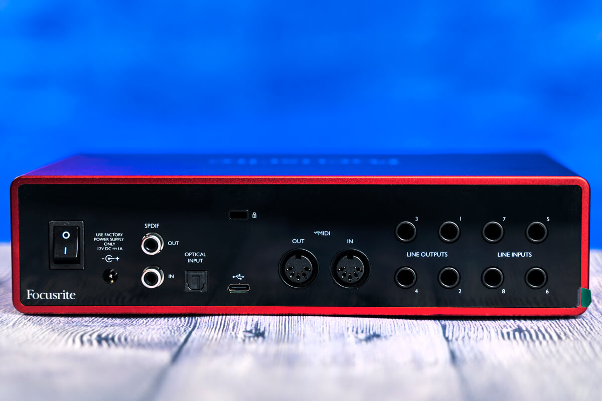 Focusrite Scarlett 18i8 3rd Gen audio interface (rear panel)