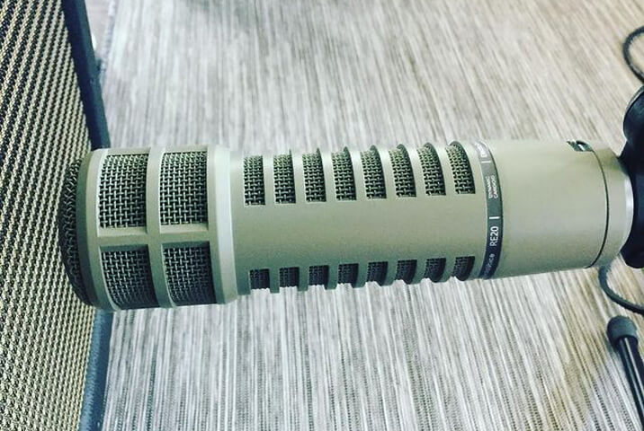 RE20 microphone used in recording bass amp
