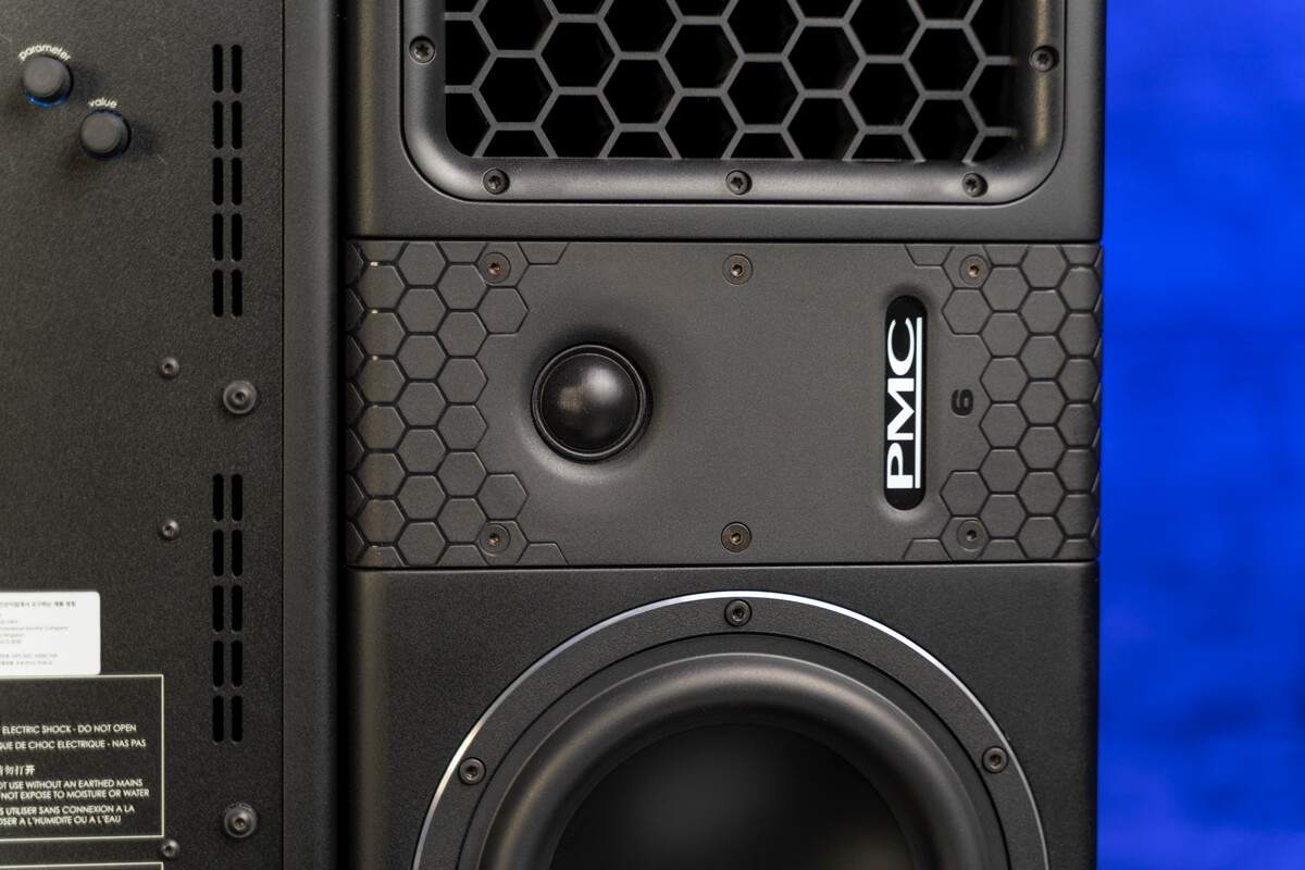 PMC 6 woofer and tweeter closeup