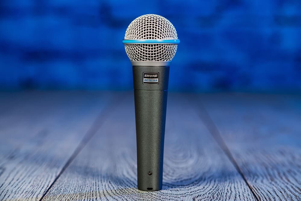Shure Beta 58A vocal mic closeup