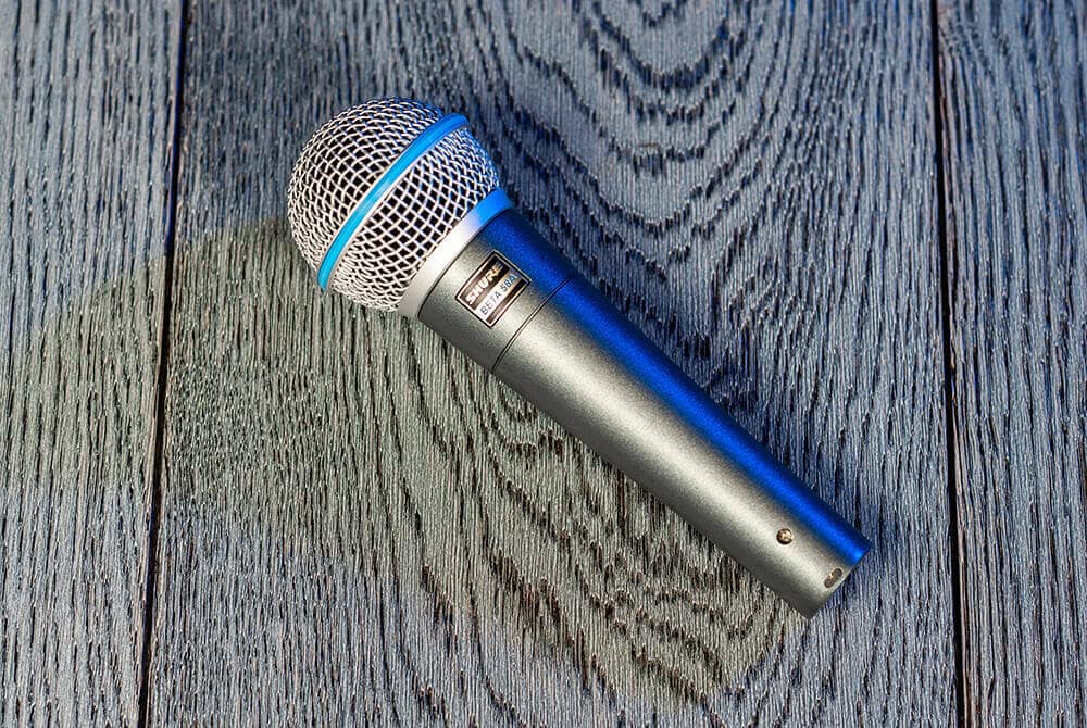 testing the Shure Beta 58A vocal microphone