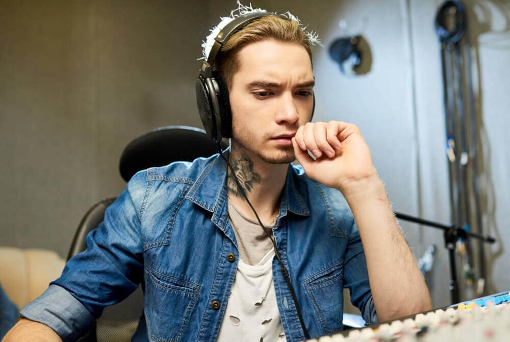 musician listening and thinking