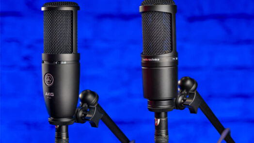 AKG P120 and Audio-Technica AT2020 microphones