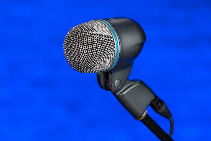 Shure Beta 52A on a microphone stand