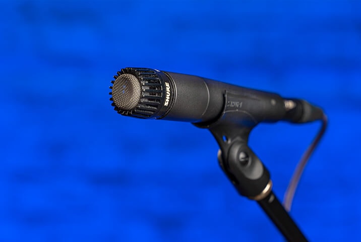 Shure SM57 on a microphone stand