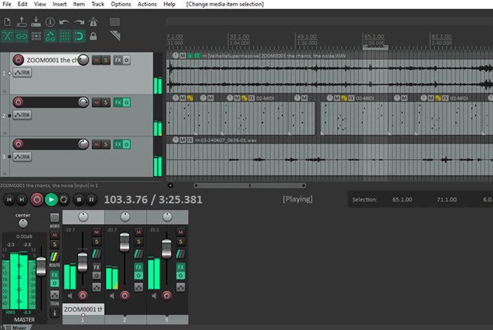 composing a track in Reaper