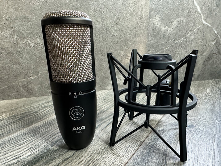 AKG P420 with a shock mount