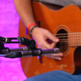 pair of AKG C451 B in recording acoustic guitar